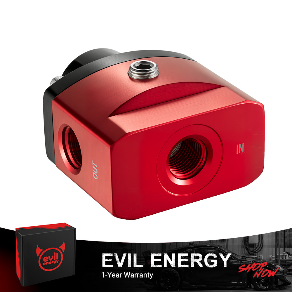 Evil Energy Carburetor Fuel Pressure Regulator - Adjustable 5-12 PSI for Small Engine Gas/E85/Alcohol Compatible (Low Pressure, No Overflow)