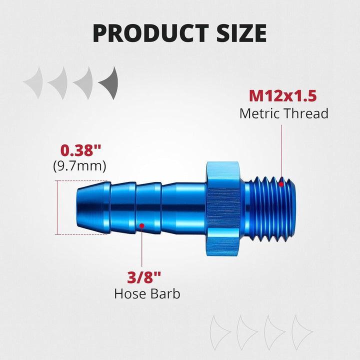 [M12x1.5 to 3/8 barb,Blue]