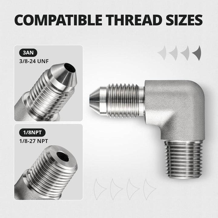 [3AN to 1/8 NPT,90 Degree]