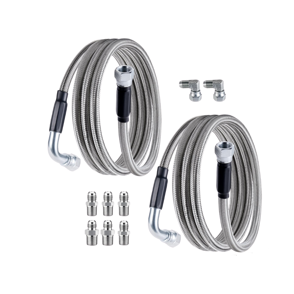 EVIL ENERGY 6AN PTFE Fuel Line Kit 52-inch Transmission Fluid Oil Cooler Hose Line kit for 4L60 4L60E 4L65E,AN6 Stainless Steel Braided PTFE Fuel Hose Kit for 4L80E TH350 TH400 700R4 Ford C4 C6 4.3FT