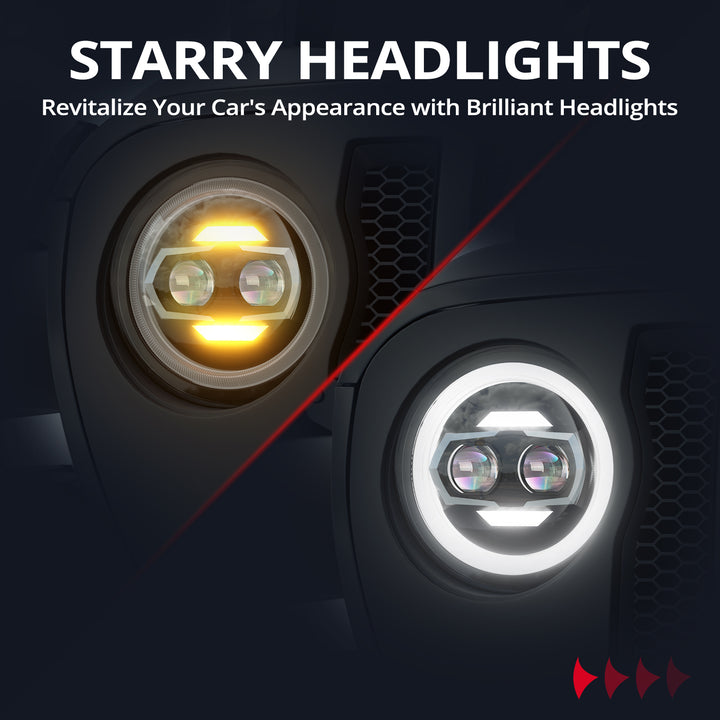 EVIL ENERGY 9 Inch Round LED Headlights Replacement for 2018-2025 Jeep Wrangler JL JLU Unlimited Gladiator JT Accessories [DOT Approved] [DUAL HALO DRL] Sealed Beam Front Head Light Lamp Bulb - EVILENERGY
