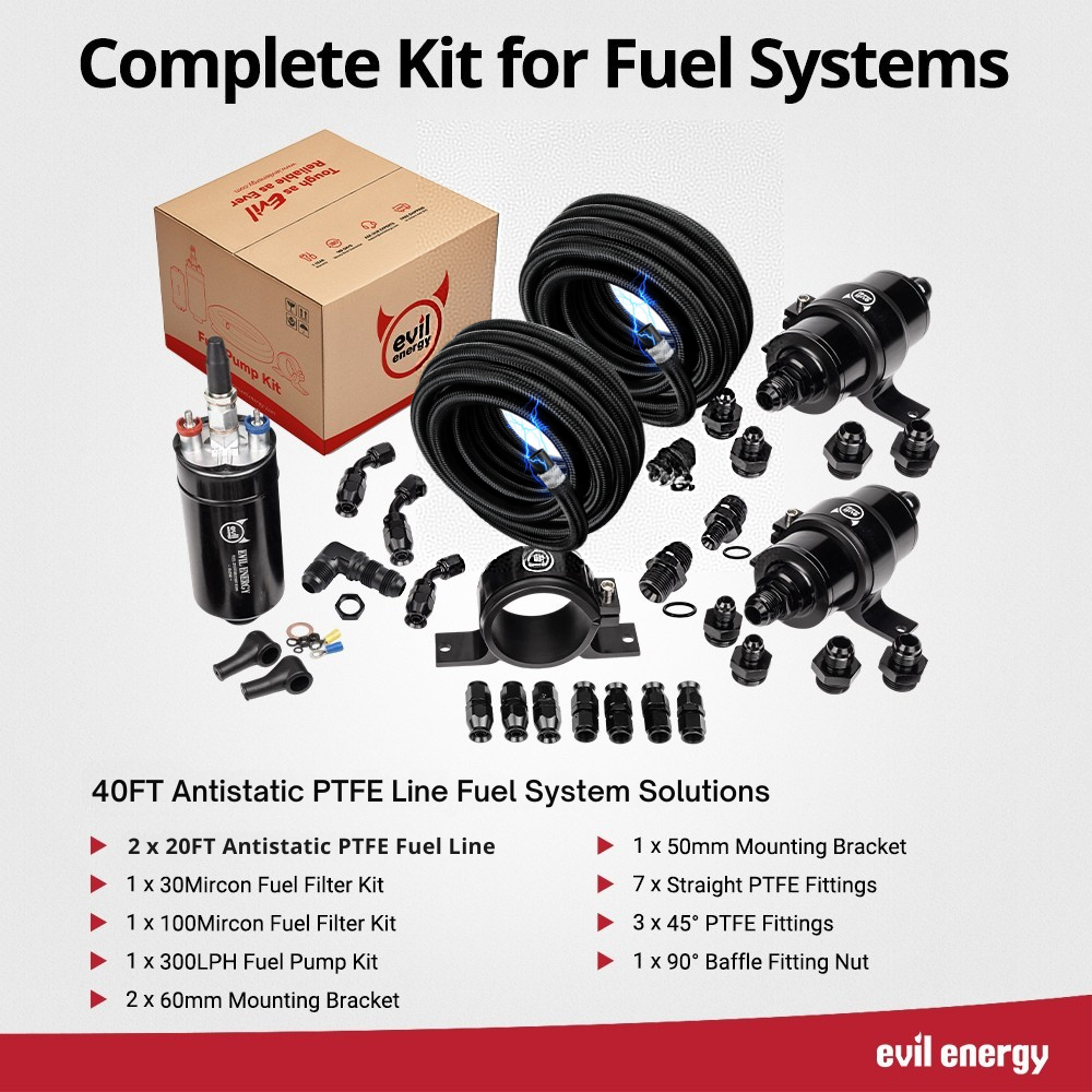 Fuel Injection Line Kit with PTFE/CPE Fuel Line | 300LPH Pump – EVILENERGY