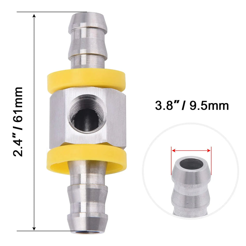 Evilenergy 3/8" Fuel Pressure Barbed Push Lock T Fitting Adapter