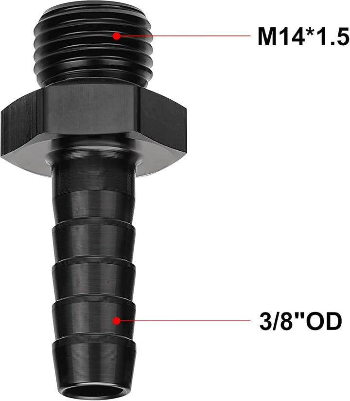 [M14x1.5 to 3/8 barb,Black]