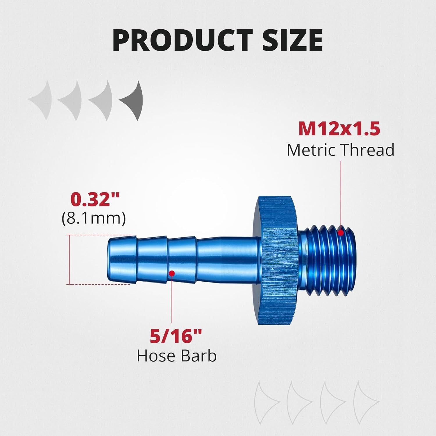 [M12x1.5 to 5/16 barb,Blue]