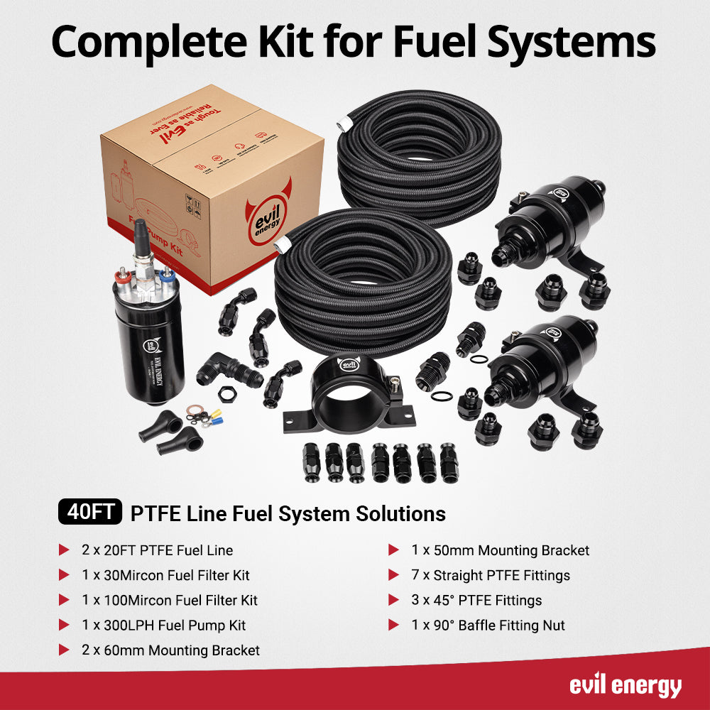 Fuel Injection Line Kit with PTFE/CPE Fuel Line | 300LPH Pump – EVILENERGY