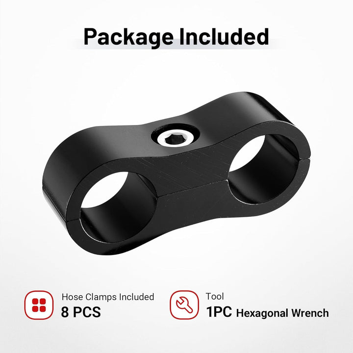 EVIL ENERGY Hose Separator Clamp Fuel Line Mounting Clamp Aluminum Black 4/6/8/10PCS - EVILENERGY