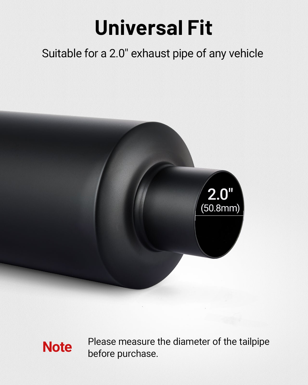 Universal 2.5" Inlet 5" Outlet Black Exhaust Tip - Weld-On, Double Wall, Stainless Steel