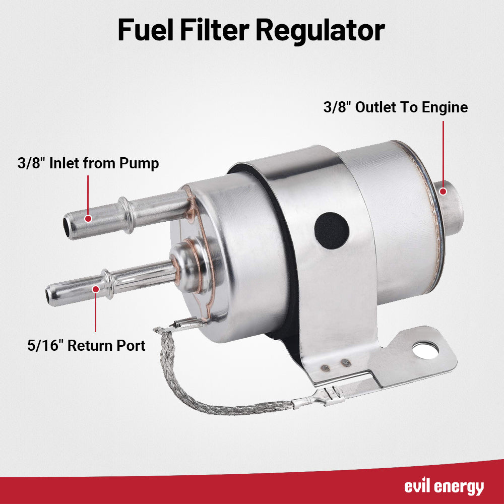 EVIL ENERGY Universal LS Swap Fuel Kit - 58psi Regulator, 300LPH Pump & AN Fuel Lines Compatible with E85/Gas/Diesel