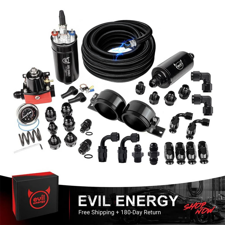 EVIL ENERGY 6AN Fuel System Kit with 300LPH Pump & Adjustable Regulator - Universal LS Engine Upgrade - EVILENERGY