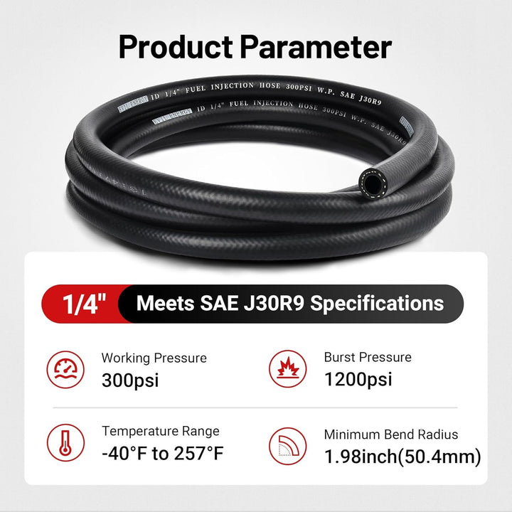EVIL ENERGY Fuel Injection Hose Fuel Hose Line SAE 30R9 300PSI （3/8 1/4 5/16 inch） - EVILENERGY