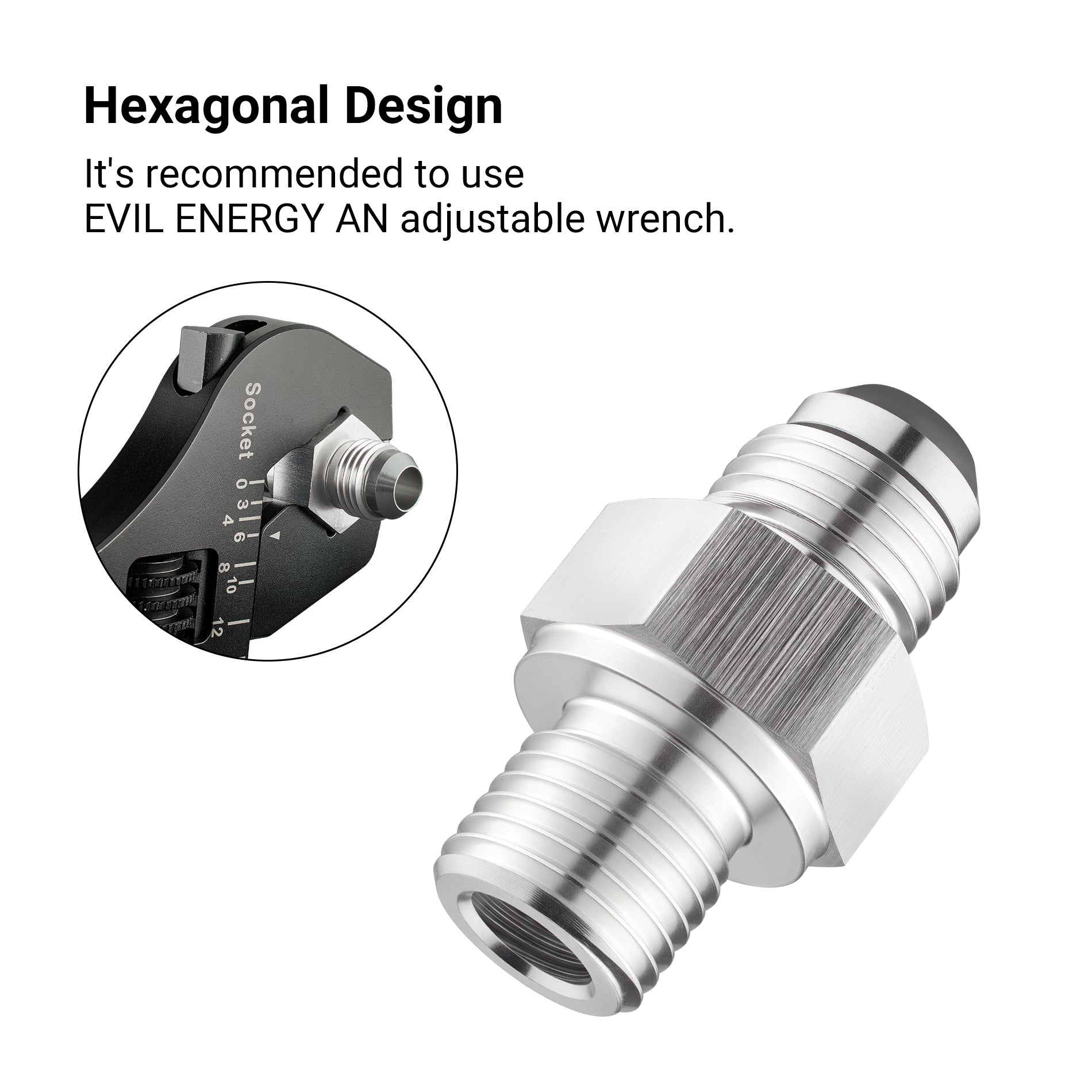 EVIL ENERGY 6AN Male Flare to 1/4 inch NPSM Transmission Cooler Line Fittings Adapters Aluminum, Fits TH350 TH400 4L60E 700R4, Silver, 2PCS