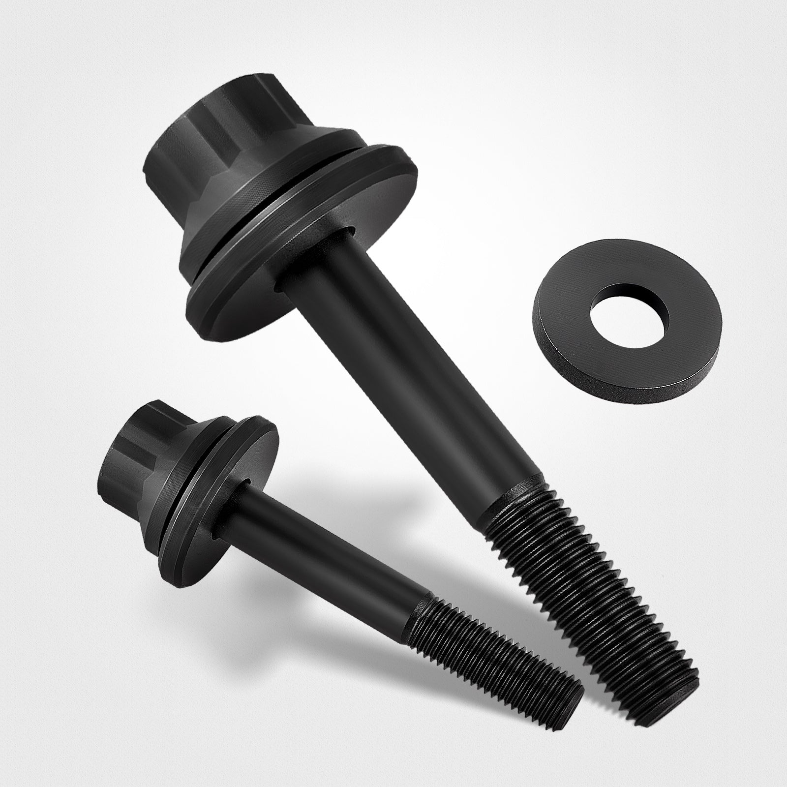 EVIL ENERGY Harmonic Balancer Bolt Kit Components - Black Balancer Bolts & Washer Close - up
