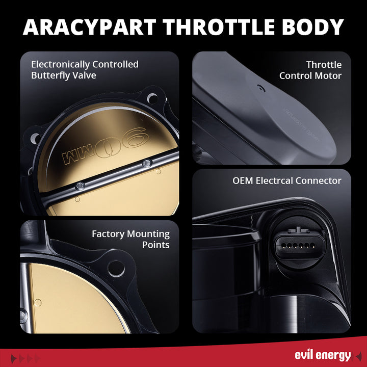 EVIL ENERGY 90mm Electronic Throttle Body for Dodge Charger & Challenger Hellcat - Features: Electronically Controlled Butterfly Valve, Throttle Control Motor