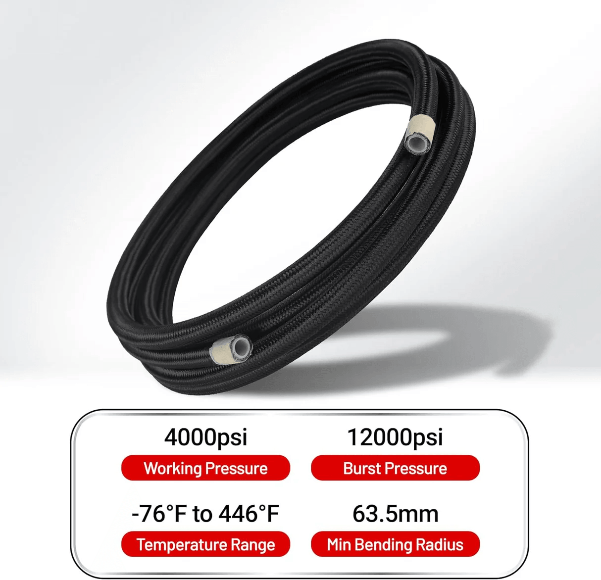 EVIL ENERGY 4/6/8/10AN PTFE Fuel Line E85 Nylon Braided Fuel Hose 10-2 ...