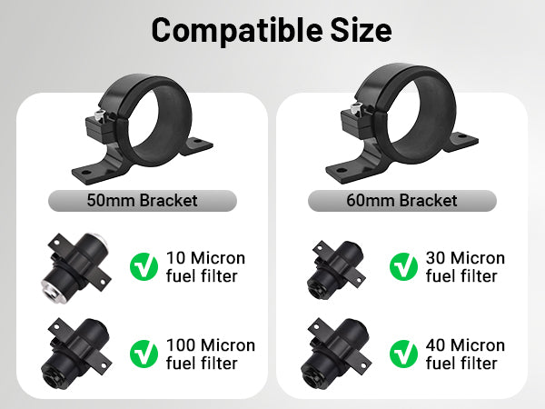 EVIL ENERGY Fuel Filter Mounting Bracket Fuel Pump Clamp Holder (50mm/60mm)