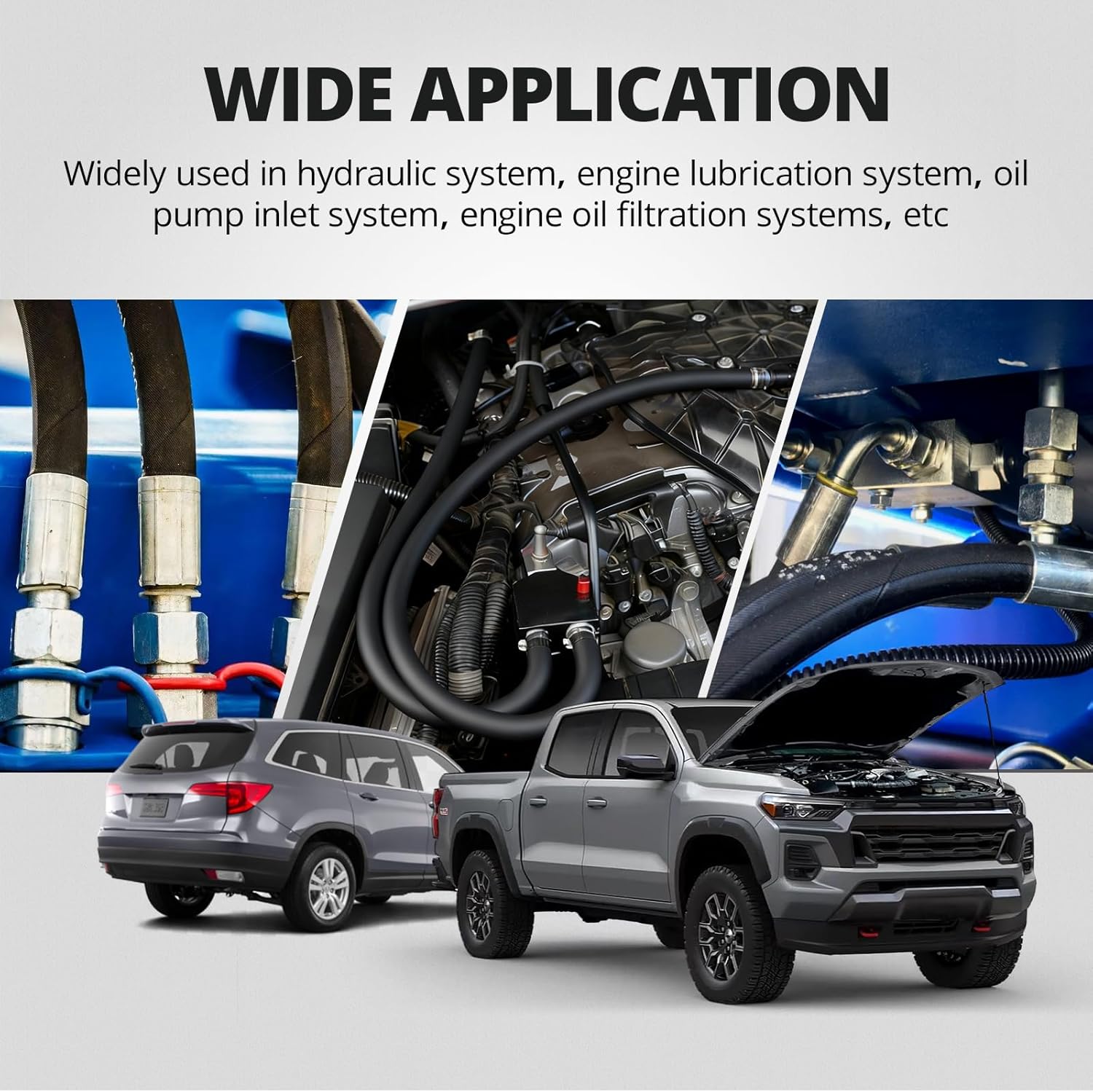 EVIL ENERGY High Pressure Fuel Line Hose 5–15FT NBR Rubber EN854-1TE for Fuel Systems, E85 Compatible Black