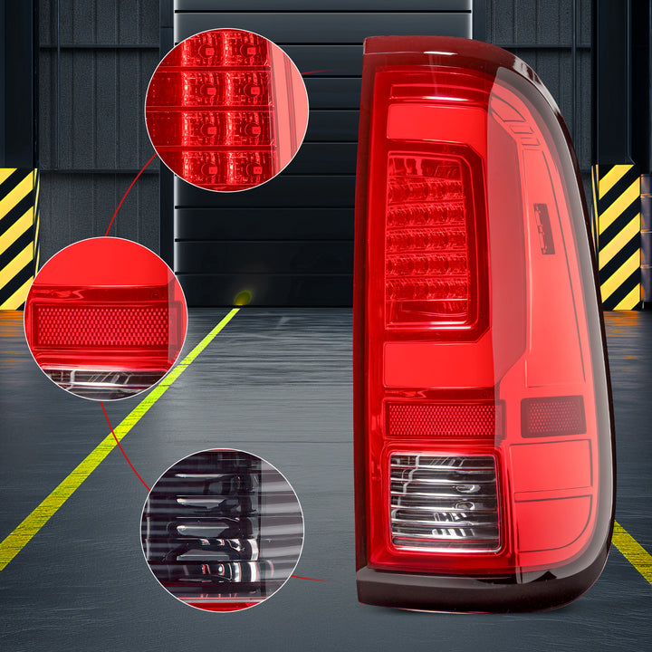 EVIL ENERGY Fit 2008 - 2016 Ford F250 F350 F450 SD Super Duty Shape LED Red Tail Light - EVILENERGY