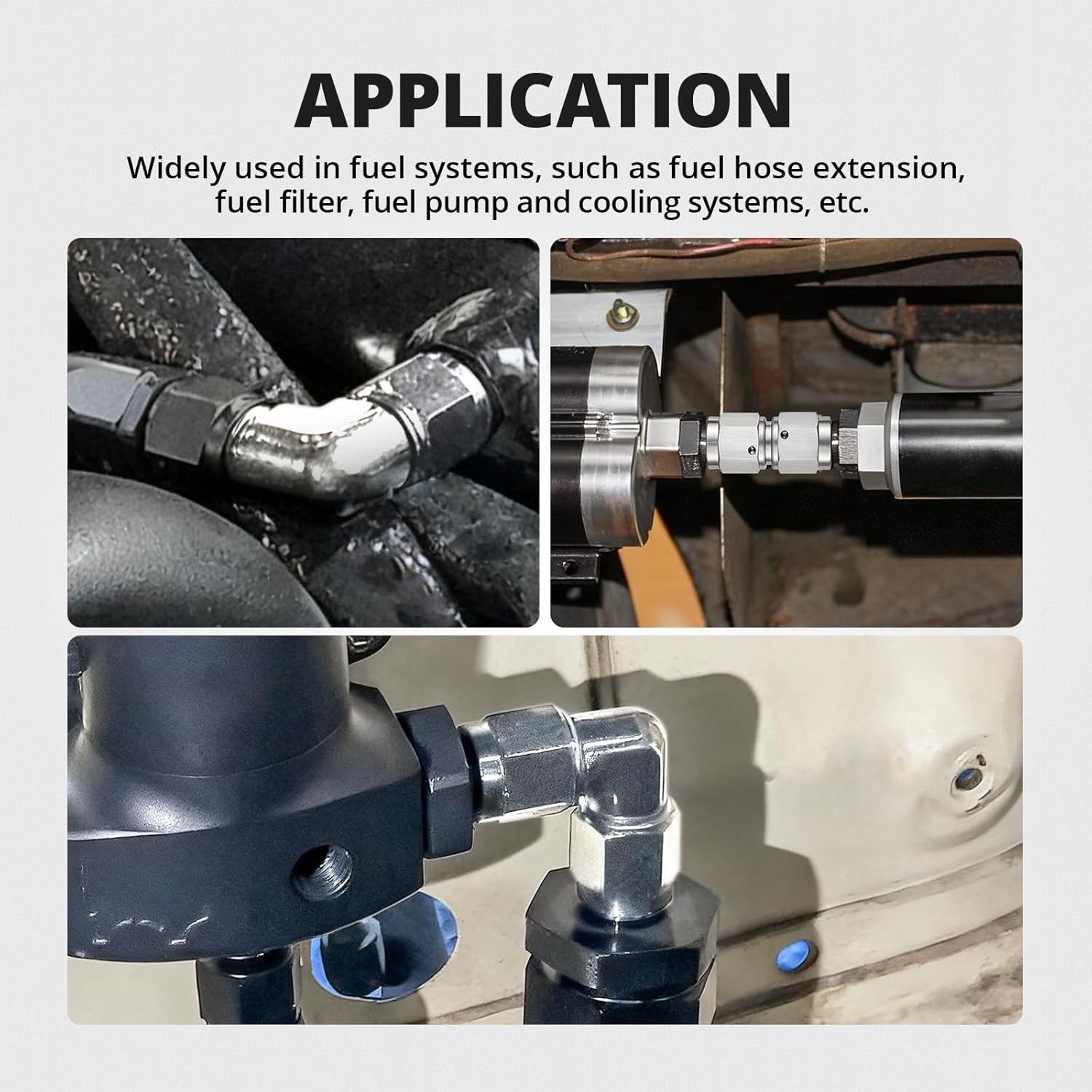 EVIL ENERGY 3AN/4AN Stainless AN Male to Female Adapter – 45° / 90° Swivel Brake Line Fitting