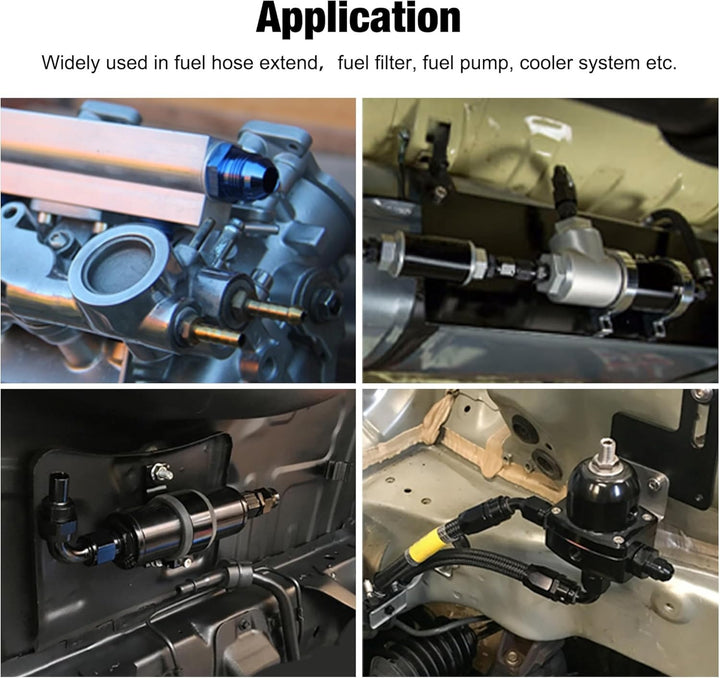 EVIL ENERGY AN Male to AN Male Flare Coupler Union Straight Fuel Hose Adapter Fitting Black - EVILENERGY