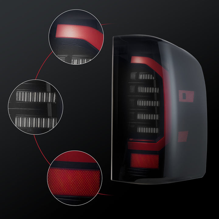 EVIL ENERGY LED Tail Lights Assembly Fit for Chevy Silverado 2003-2007 1500 2500 3500HD, Bright Smoked Tail Lights, IP67 Waterproof LED Tail Lights Rear Tail Lights Pair - EVILENERGY