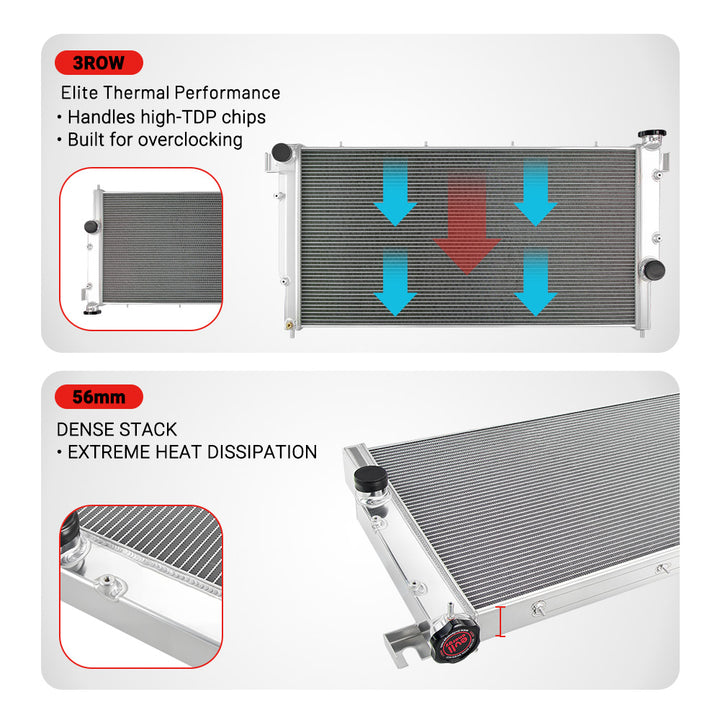 EVIL ENERGY 3Row-56mm Performance Aluminum Radiator Fit for Dodge Ram 2500/3500 1994 - 2002 - EVILENERGY