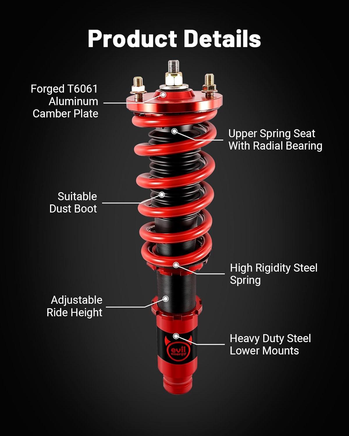 EVIL ENERGY 1996 - 2000 Honda Civic EK EM EN Coilover Shock Absorbers Struts 4PCS