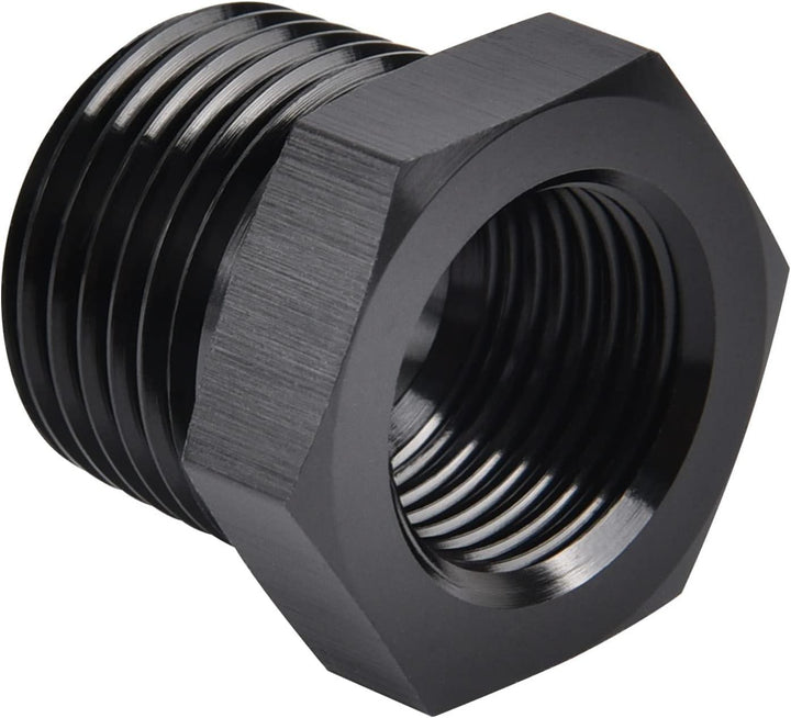 EVIL ENERGY NPT Male to NPT Female Reducer Bushing Fitting Adapter Hex Aluminum Black - EVILENERGY
