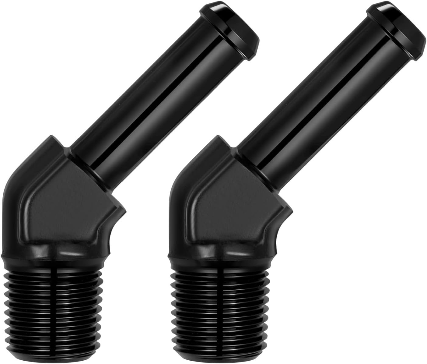 EVIL ENERGY NPT Male to Barb Fitting Adapter 45 Degree Aluminum Black