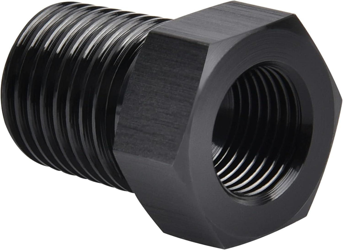 EVIL ENERGY NPT Male to NPT Female Reducer Bushing Fitting Adapter Hex Aluminum Black - EVILENERGY