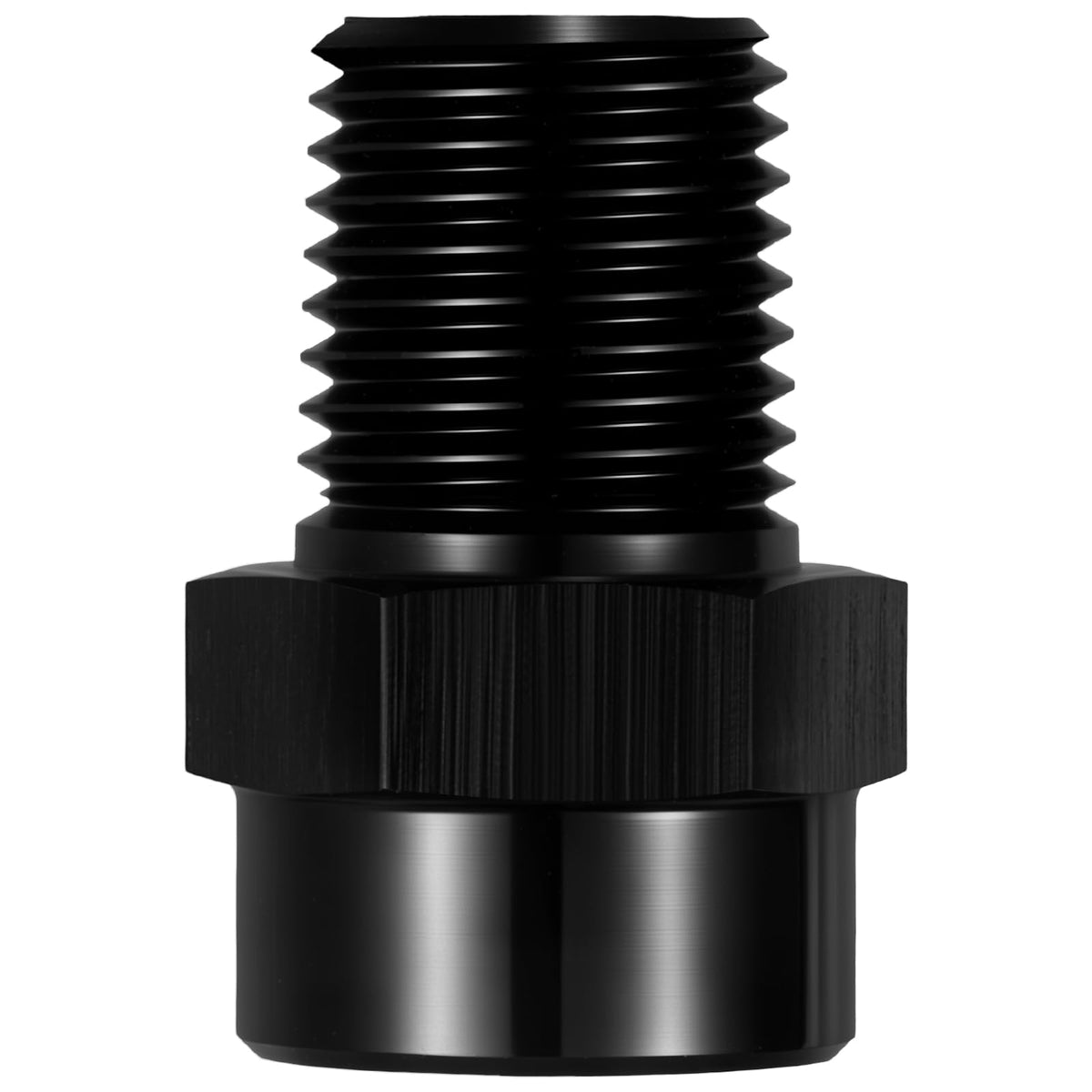 EVIL ENERGY 1/4 or 1/8 NPT Male to M10x1.0 Female Metric Straight Aluminum Fitting Black