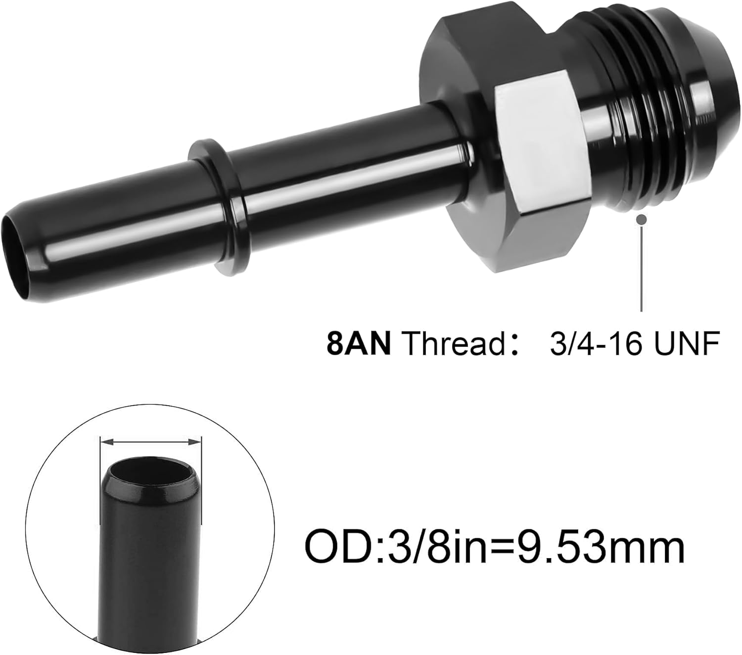 [8AN to 3/8,Straight]