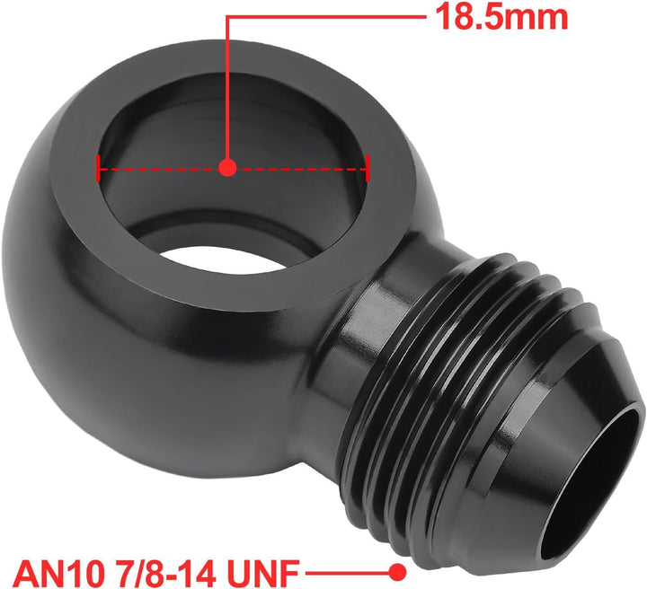 EVIL ENERGY Fuel Banjo Fitting Banjo Hole to AN Male Flare Adapter Fitting Aluminum Black - EVILENERGY