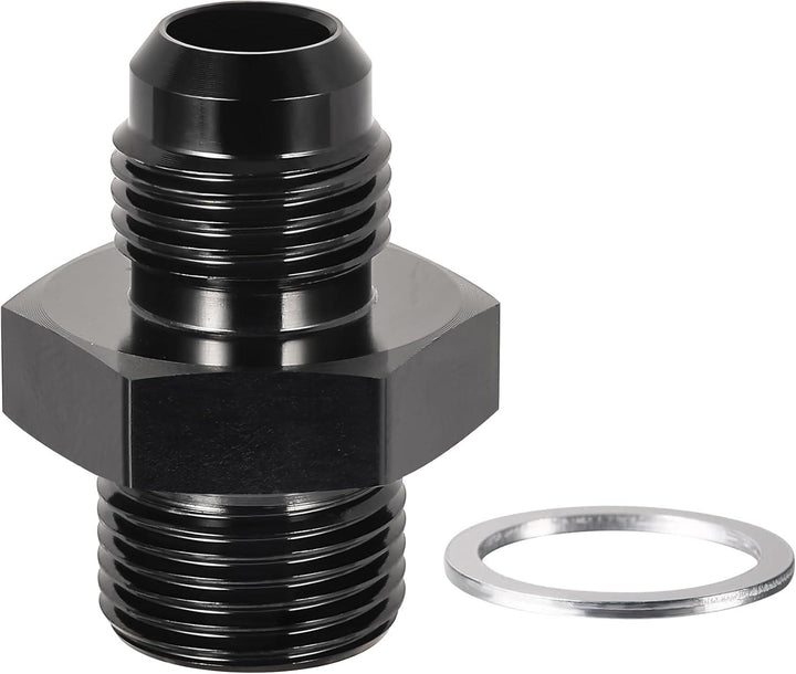 EVIL ENERGY 6AN Male Flare to Male Carb Carburetor Fuel Inlet Fitting Adapter Aluminum Black - EVILENERGY