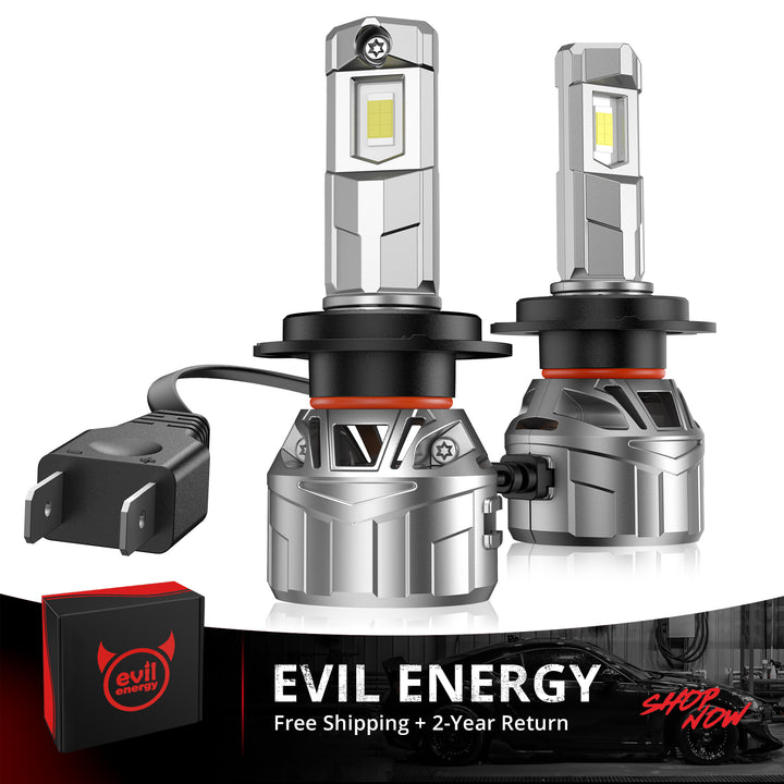 EVIL ENERGY P2 Wide Voltage 9-32V H7 130W 6500K White 40000LM IP68 LED Headlight Bulbs 2Pcs - EVILENERGY