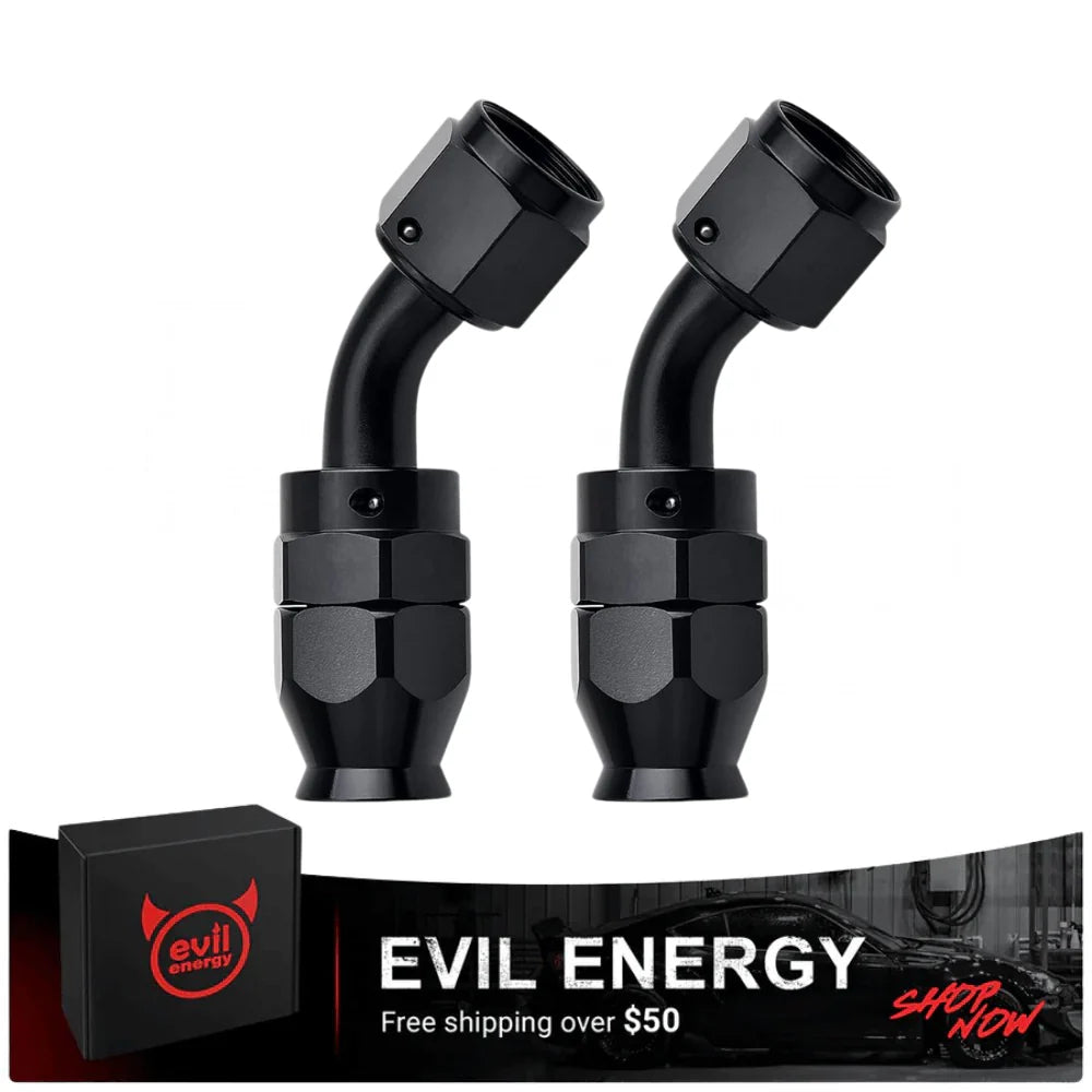 thumbnail image 2 of AN-20 45° Swivel Hose End Fitting - Black Aluminum Oil Line Adapter For Racing & Custom Rigs 2 of 5