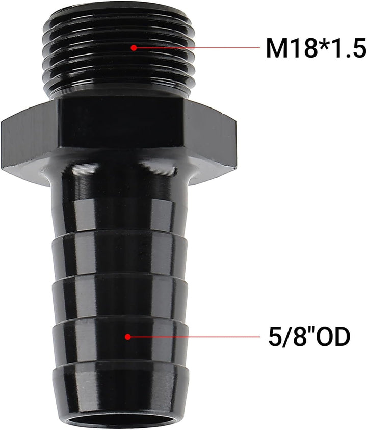 [M18x1.5 to 5/8 barb,Black]