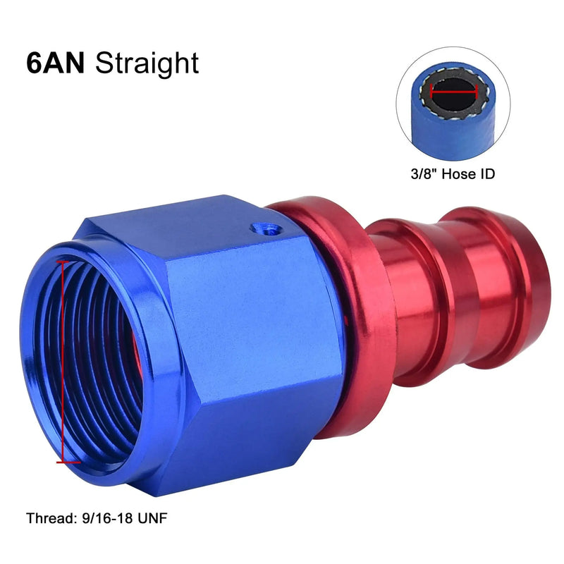 Evilenergy 6AN to 3/8 Barb Push Lock Hose End