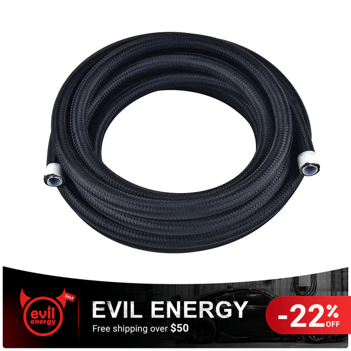 EVIL ENERGY PTFE Fuel Line Fitting Kit 4/6/8/10AN Nylon Braided Fuel Hose 10-25FT Optional - EVILENERGY