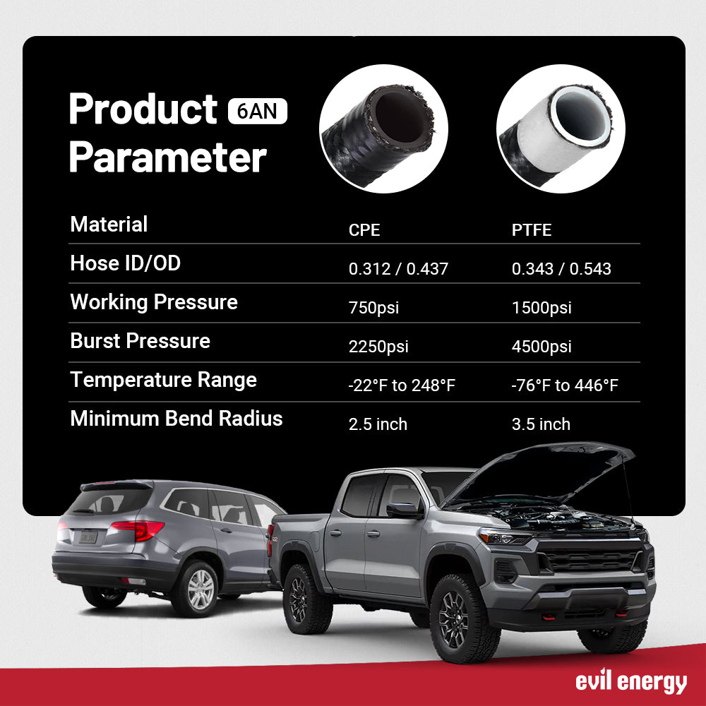 EVIL ENERGY Fuel System Kit for LS Engines - Complete AN6 PTFE/CPE Fuel Line Kit with Regulator, Pump & Fittings
