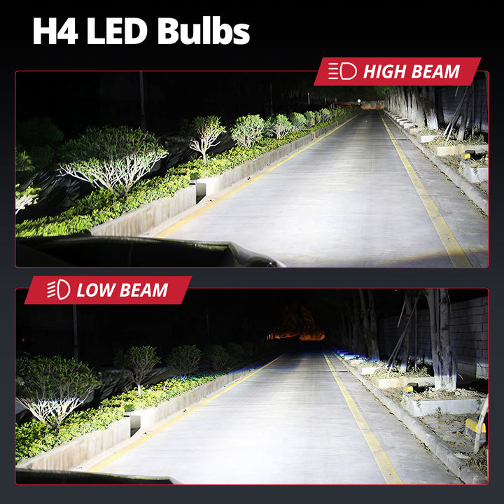 EVIL ENERGY P2 Wide Voltage 9-32V H4/9003/HB2 Dual Light Source 130W 6500K White 40000LM IP68 LED Headlight Bulbs 2Pcs - EVILENERGY