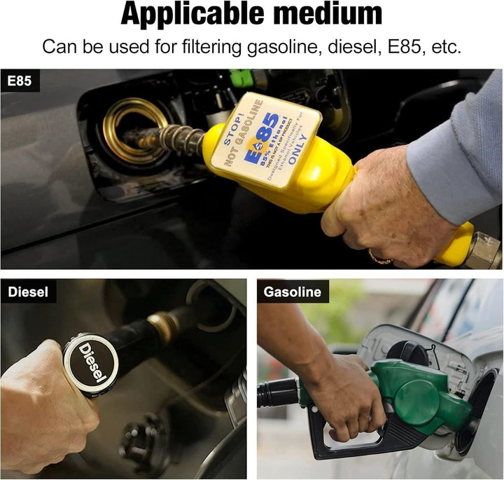 evil energy inline fuel filter suitable for gasoline, diesel, and E85 fuel systems