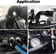Sauto Push-On AN Hose End Fittings – 4/6/8/10/12 AN Black Aluminum, 0° Straight, Lock Adapter - View #2