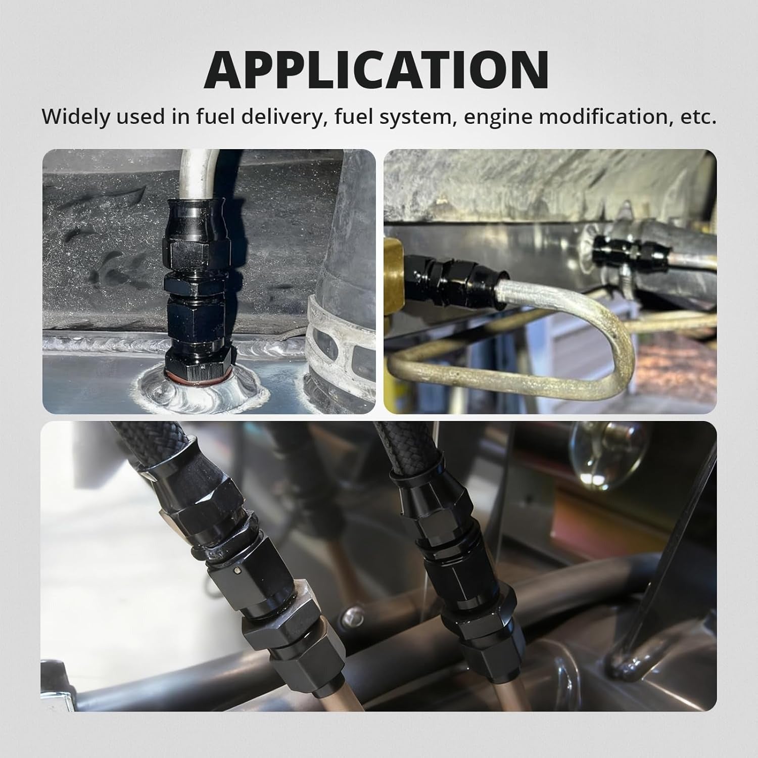 EVIL ENERGY AN Female Flare to Compression Hardline Fitting Aluminum Black - EVILENERGY