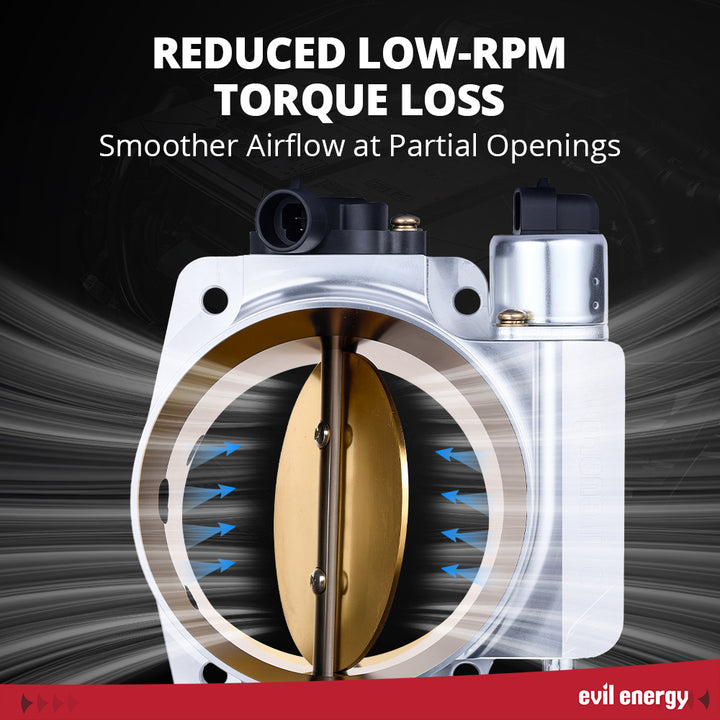 [Silver] EVIL ENERGY 102MM Mechanical Throttle Body for Chevy LS Engines - Reduced Low - RPM Torque Loss