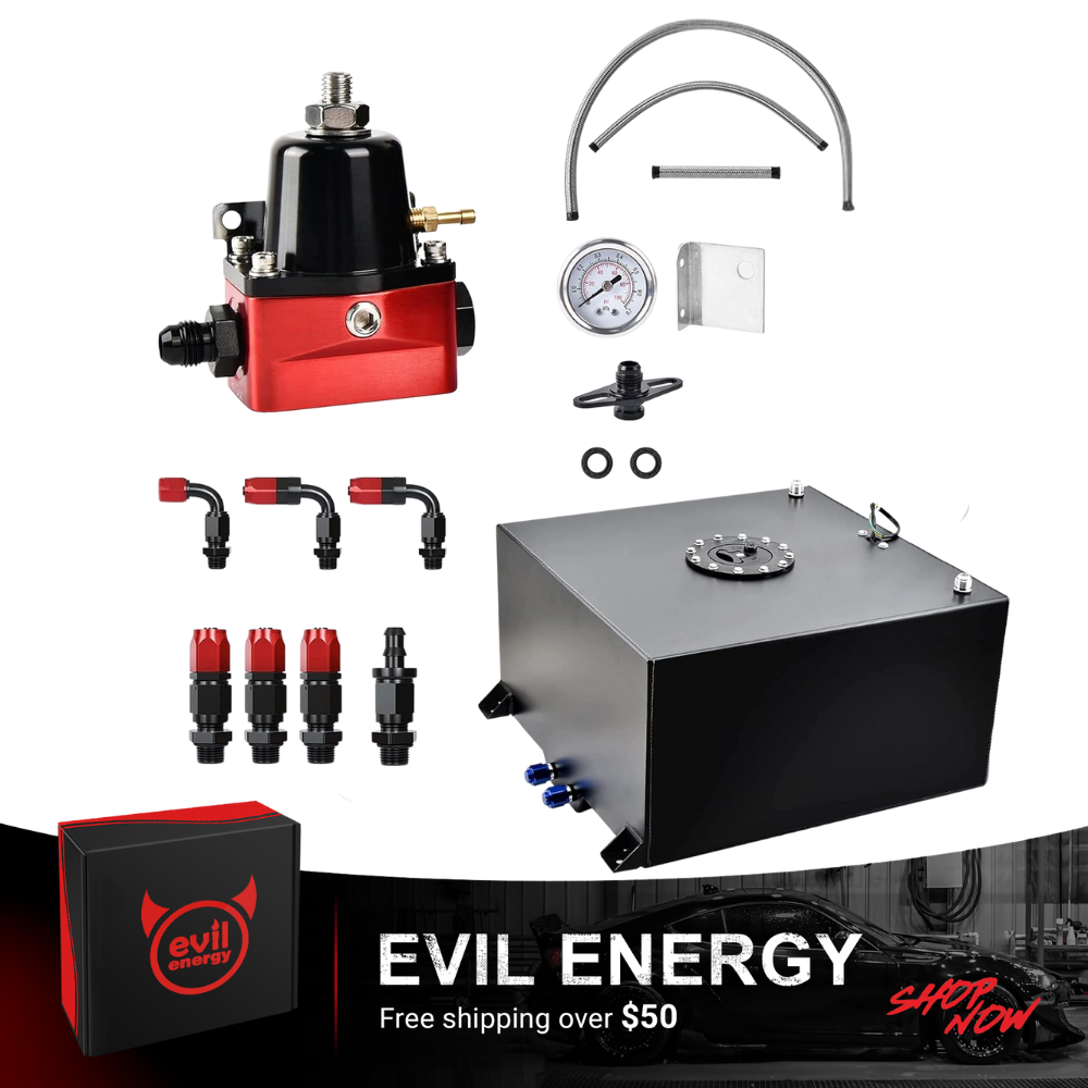 EVIL ENERGY EFI Returnless Fuel System kit-Fuel Cell Gas Tank Fuel Filter with Fuel Pressure Regulator Adjustable