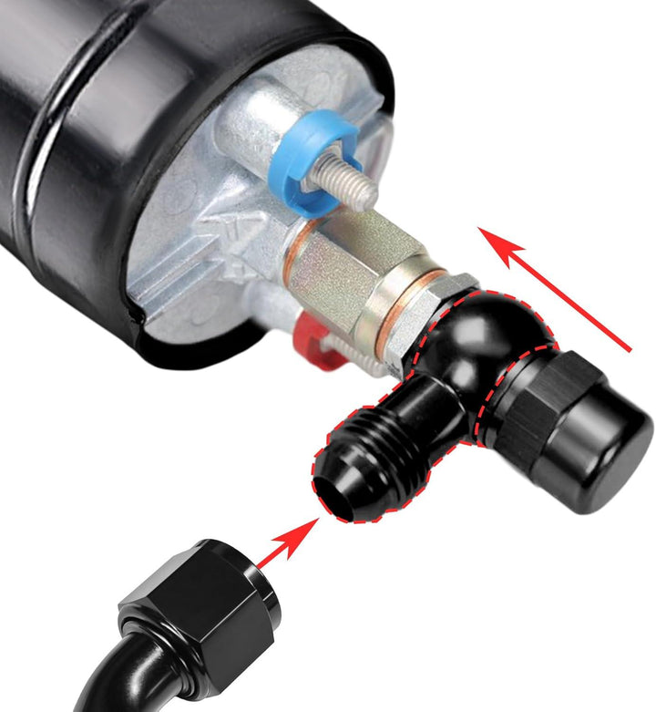 EVIL ENERGY Fuel Banjo Fitting Banjo Hole to AN Male Flare Adapter Fitting Aluminum Black - EVILENERGY