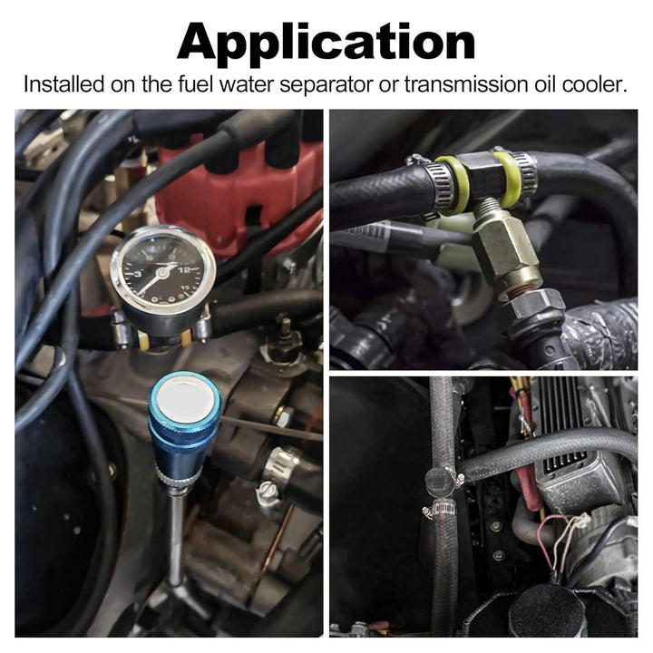 EVIL ENERGY Barb Fuel Pressure Gauge Fitting Adapter with NPT Sensor Gage Port Aluminum Black - EVILENERGY