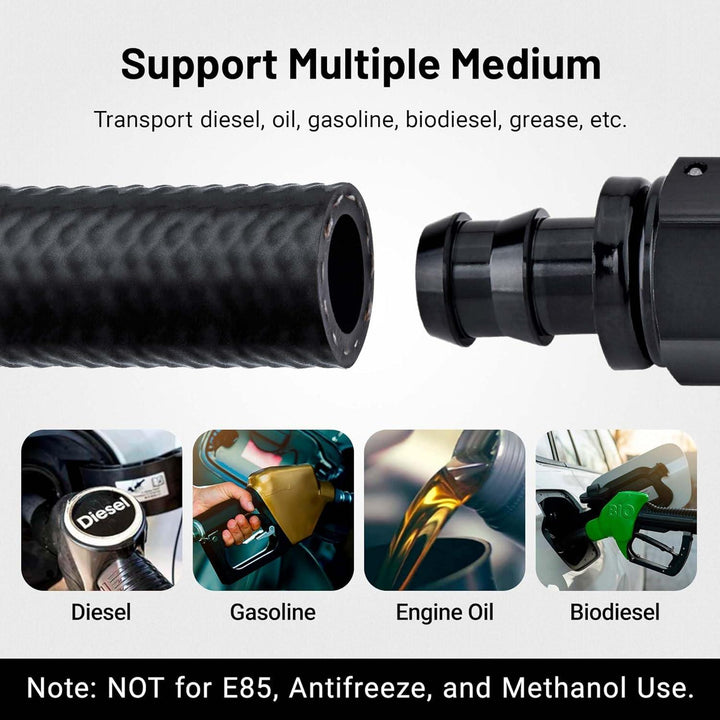 EVIL ENERGY  Push Lock Hose Kit Fuel Hose Line Kit NBR SAE 30R7 10FT (4/6/8/10/12AN) - EVILENERGY