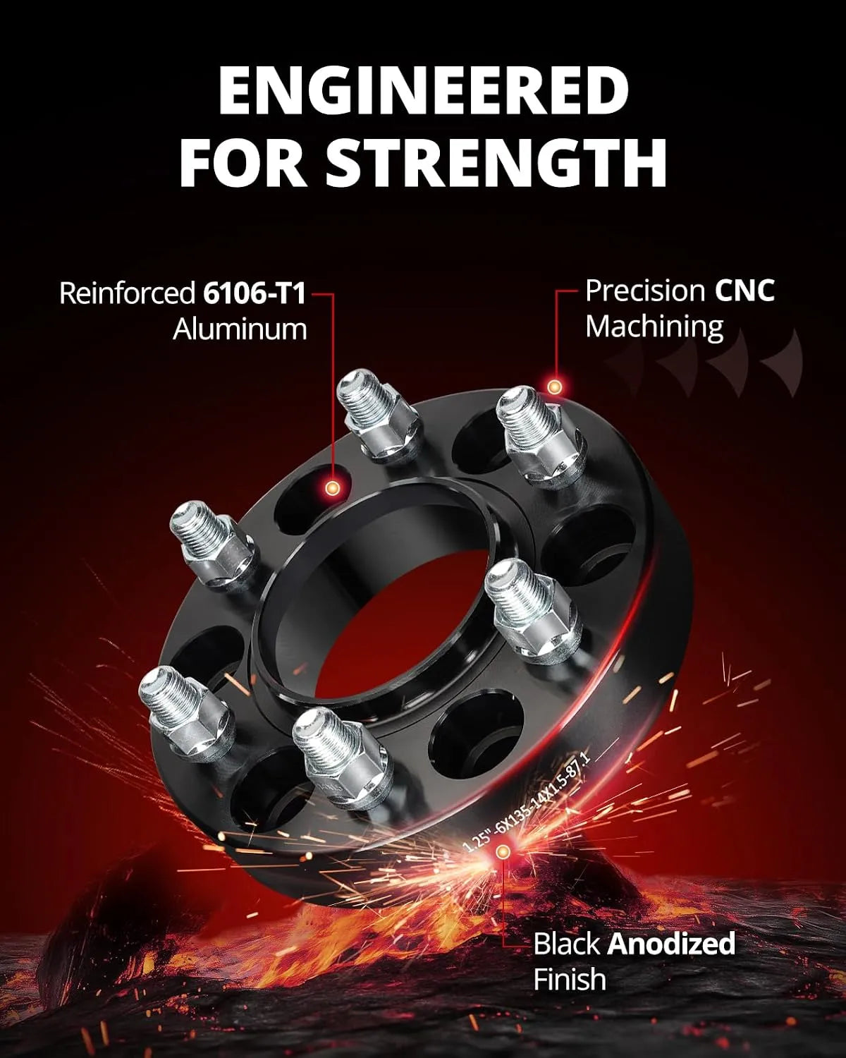 EVIL ENERGY Wheel Spacers 6x135 for F-150, Expedition, Lobo 2015-2023 4WD (1.25/1.5 Inch) - 4PCS - EVILENERGY